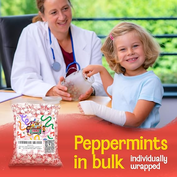 Cheri's Kitchen Corner Starlight Peppermint Mints of Breath Mints- Bulk Individually Wrapped Peppermint, Red, 3 Pound (Pack of 1)