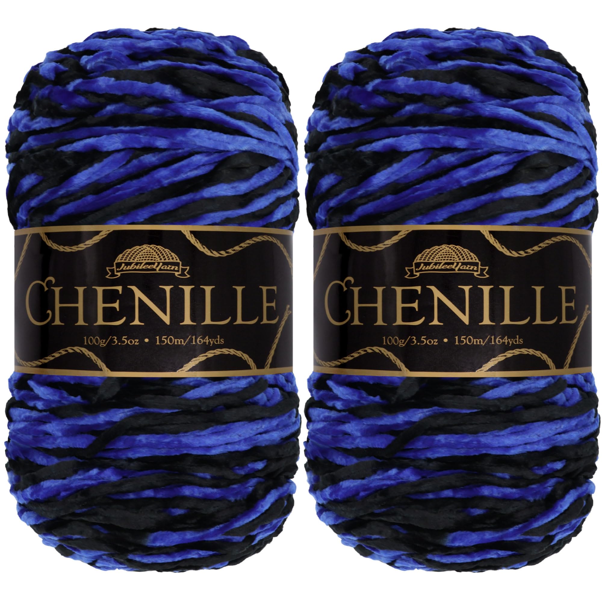 JubileeYarn Chenille Yarn - Worsted Weight - 100g/Skein - Atlantis - 2 Skeins