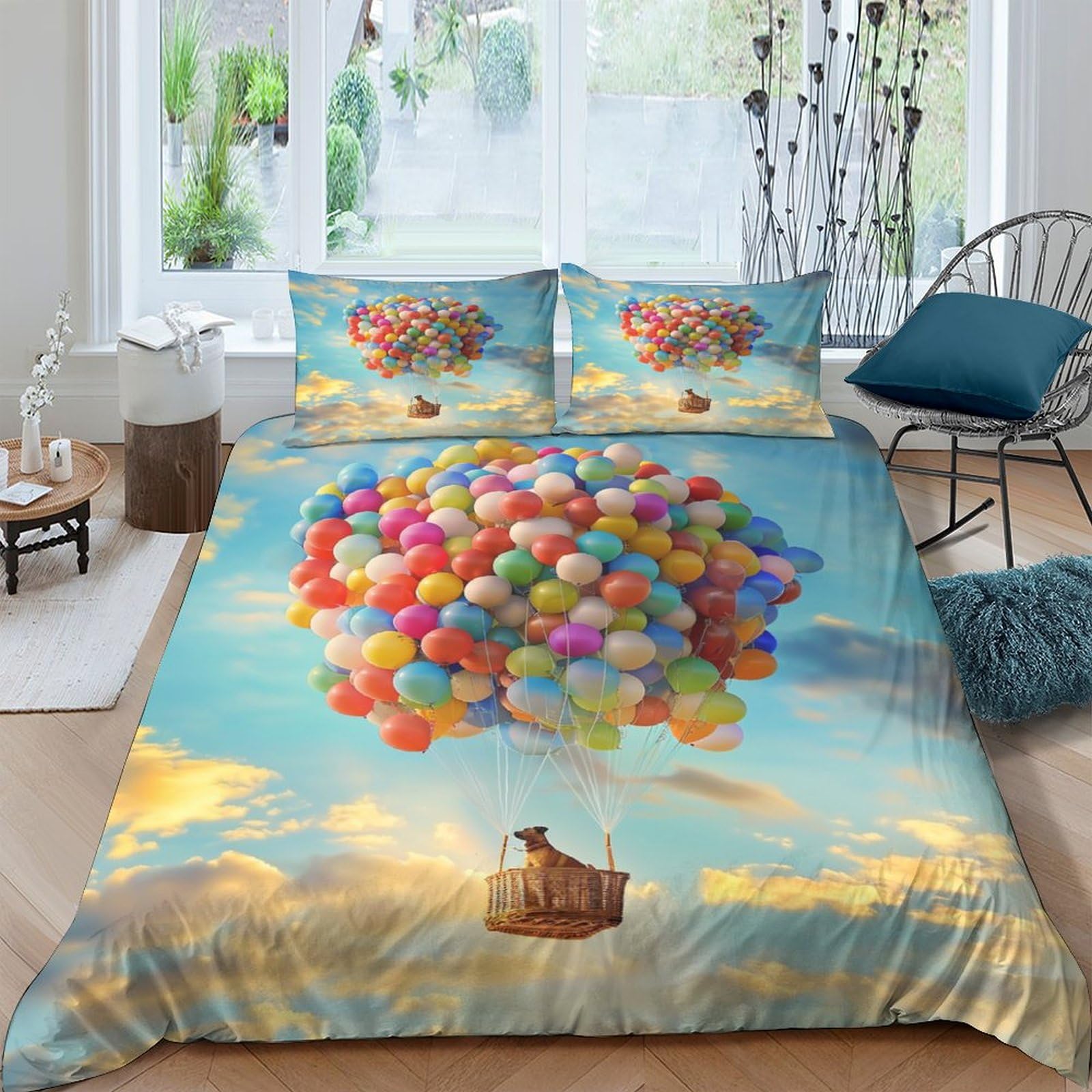 Parure lit montgolfière azur pour transformer votre chambre adulte