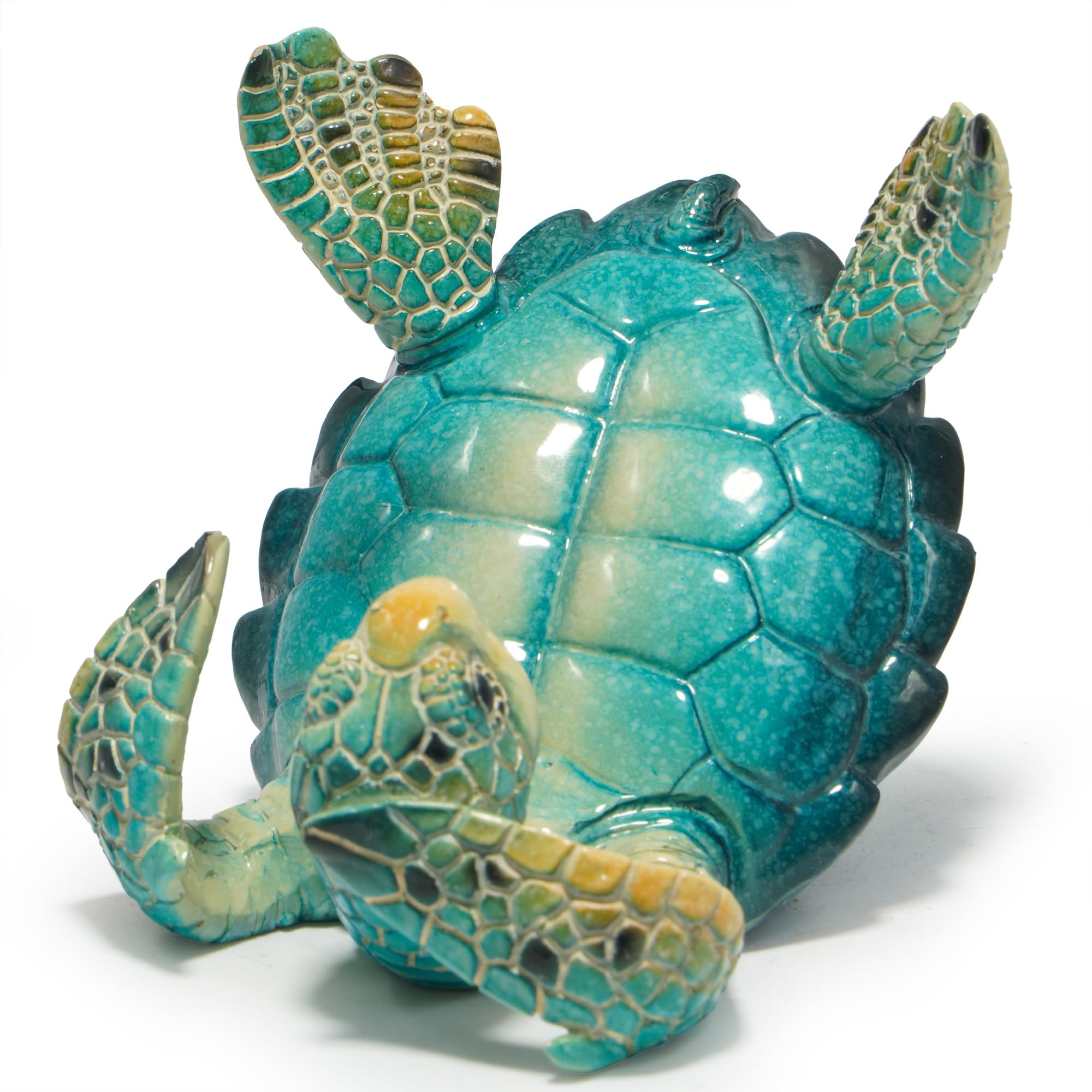 Hodao Soporte para teléfono Celular, Tableta, Escritorio, decoración de Animales oceánicos, Estilo océano, para decoración del hogar y la Oficina (Tortuga Azul)