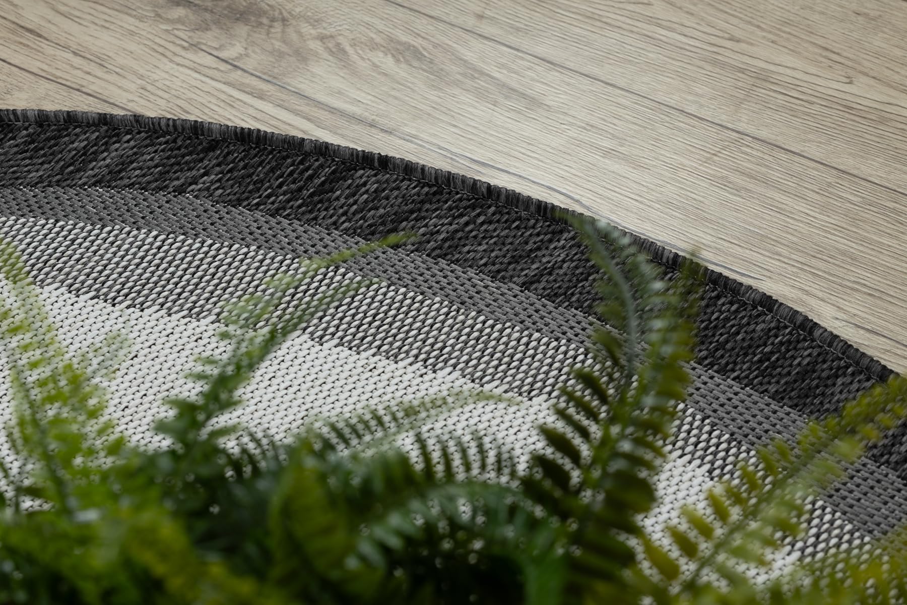 rugsx Organic 2125 Sisalteppich Ecru/Schwarz Outdoor & Indoor 160x220 cm