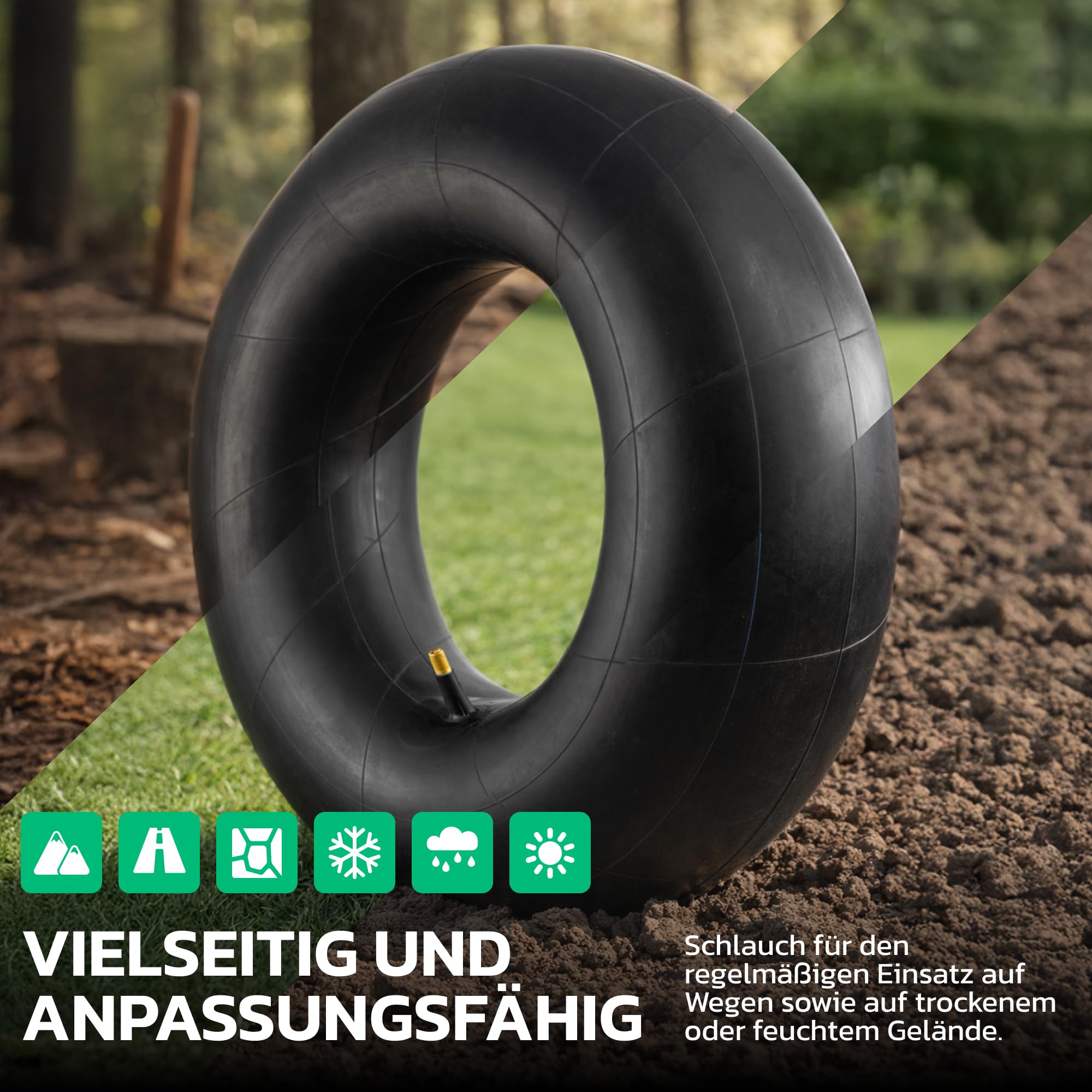 MoovMoov 15 Zoll Schlauch für Reifen 15x6.00-6 und 15x6.50-6 – passend für Rasentraktor, Aufsitzmäher, Golfcart, Gartenanhänger – 2 Stück