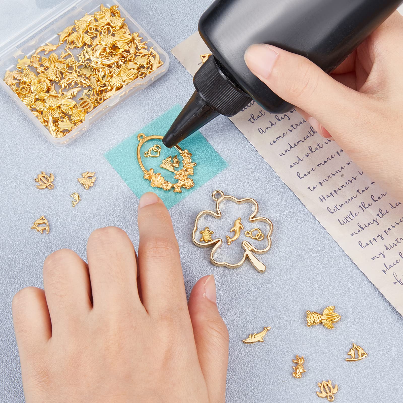 OLYCRAFT 120 Pcs Resin Fillers 10 Styles Alloy Resin Filling Accessories Ocean Animal Epoxy Resin Supplies for Resin Jewelry Making Nail Arts and Crafting - Image 3