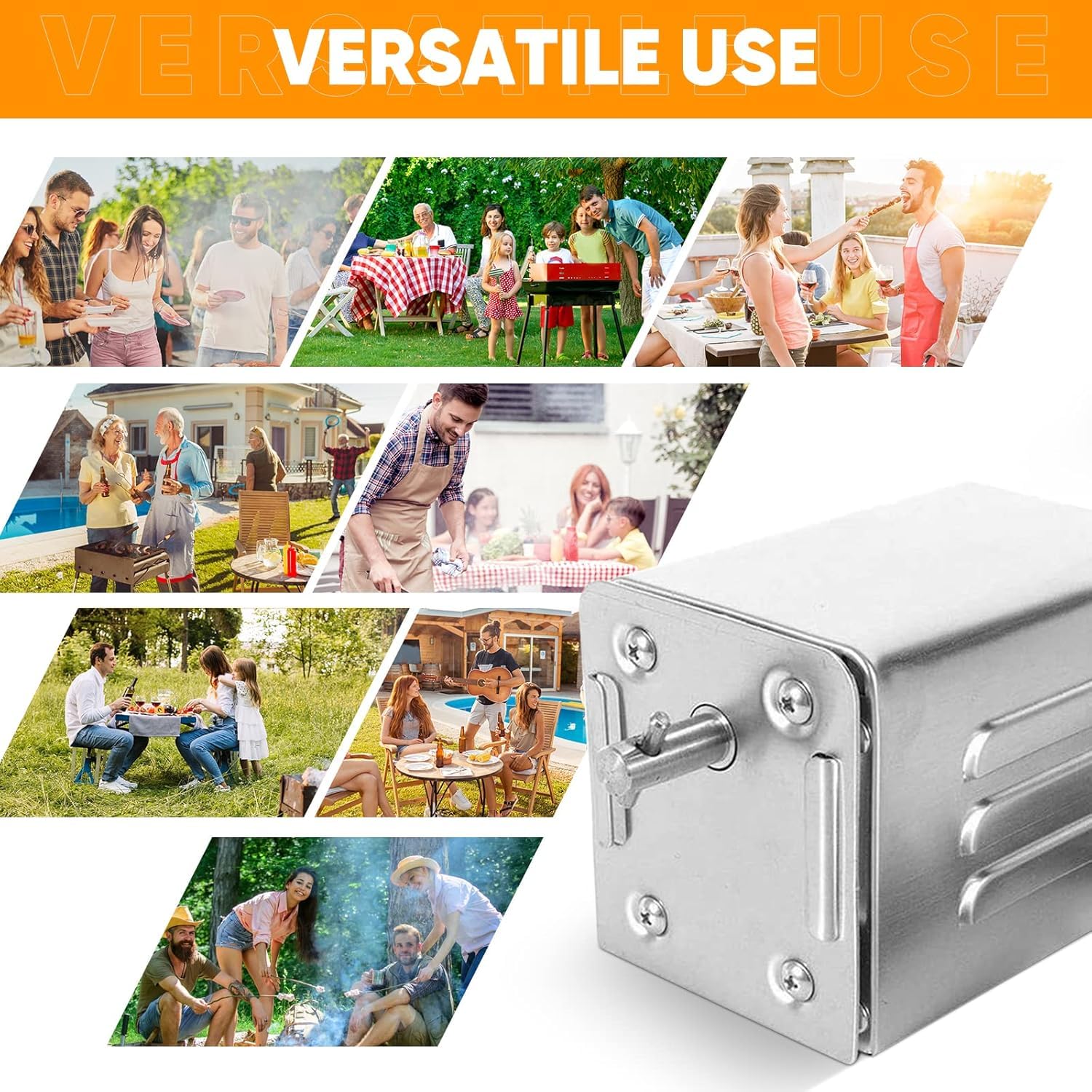 Motor para Barbacoa eléctrico，SP-S40 Barbacoa de Acero Inoxidable Motor Profesional Aplicado a Pollo, Cerdo, Cabra Asada a la parilla al Aire Libre (220V-240V)