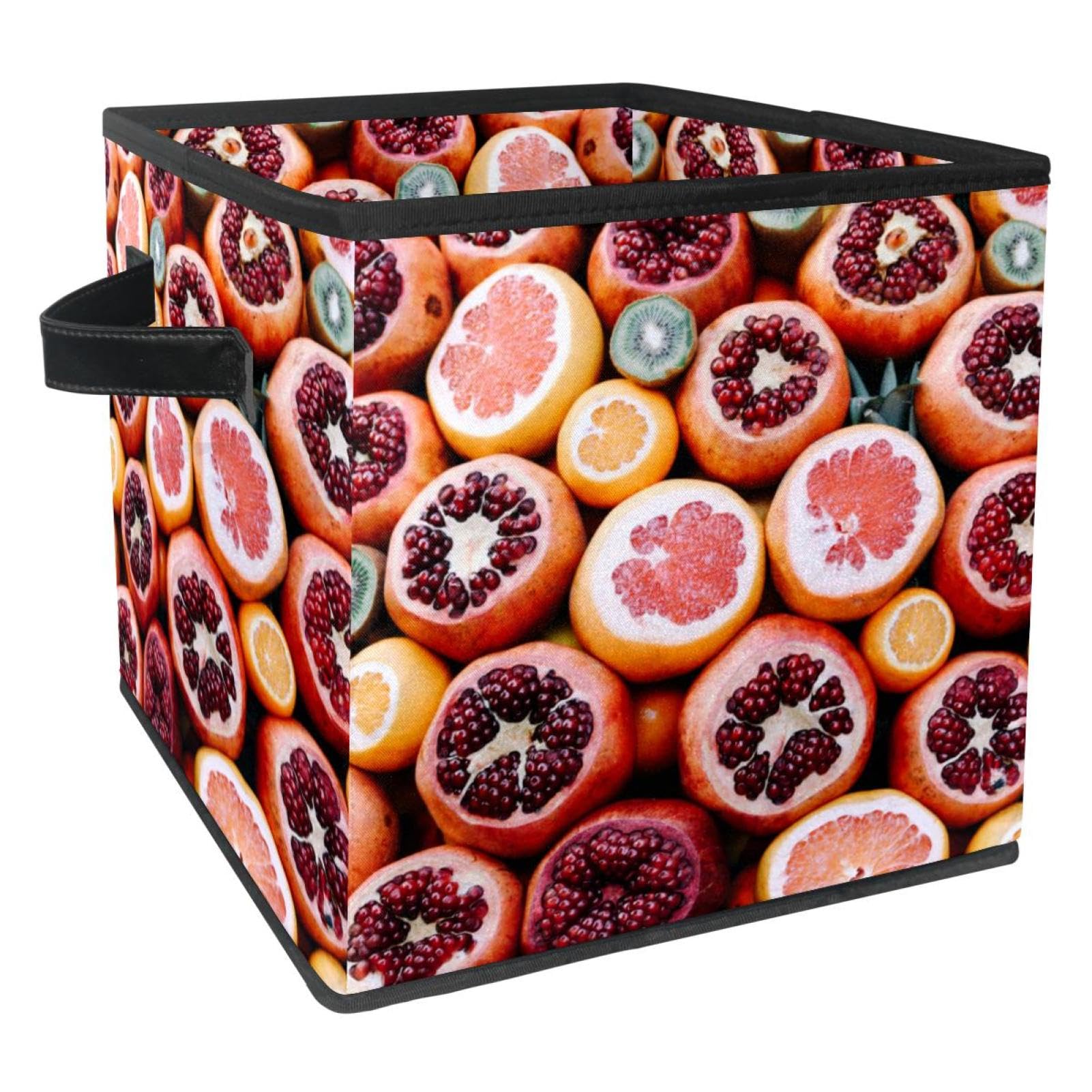Boîte de rangement pliable rouge grenade en tissu cube avec poignées pour vêtements