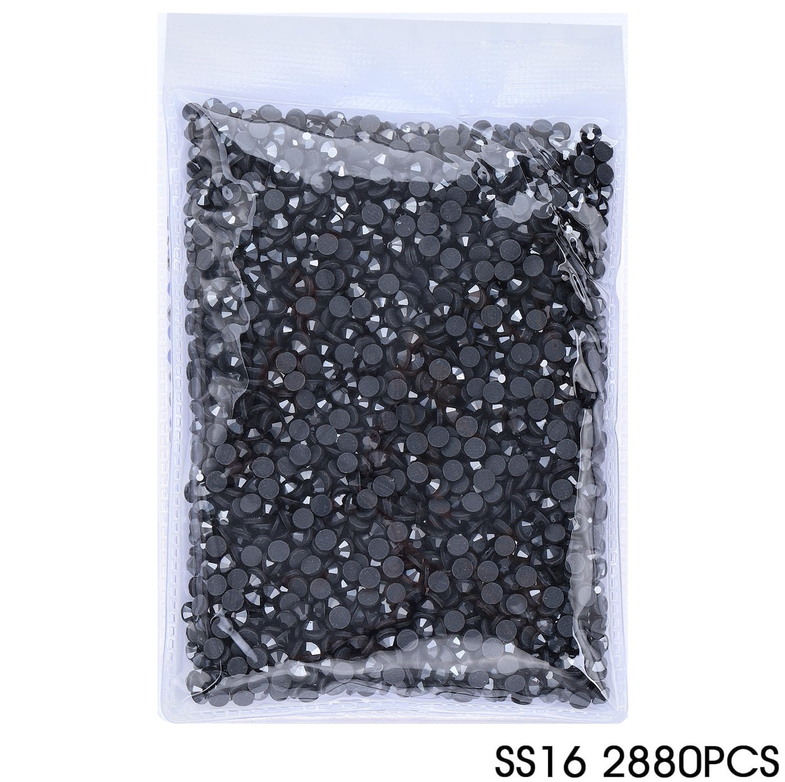 Amazon.com: 2880Pcs SS16 Black Hematite Hot Fix Rhinestones Crystal Glass  Gems for Clothes Fabric Shirts Cups Glitter Decoration Flat Back Round (4MM  Bulk) : Arts, Crafts & Sewing
