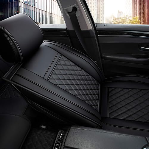 Miniatura 9 de INCH EMPIRE - Funda para asiento de automóvil, resistente al agua, de cuero sintético, para asientos delanteros y traseros, ajuste universal para la