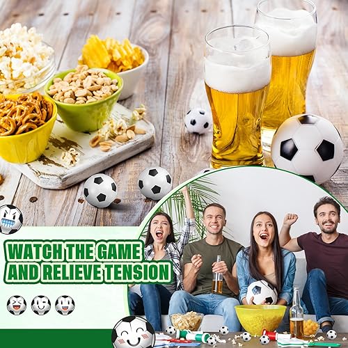 Miniatura 5 de Paquete de 72 mini pelotas deportivas de espuma, mini pelota de fútbol, recuerdos de fiesta de fútbol, mini pelotas de fútbol pequeñas con bolsa de