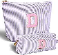 Vista 52 de Bolsa de maquillaje con iniciales personalizadas, bolsa de cosméticos, Lavanda, K
