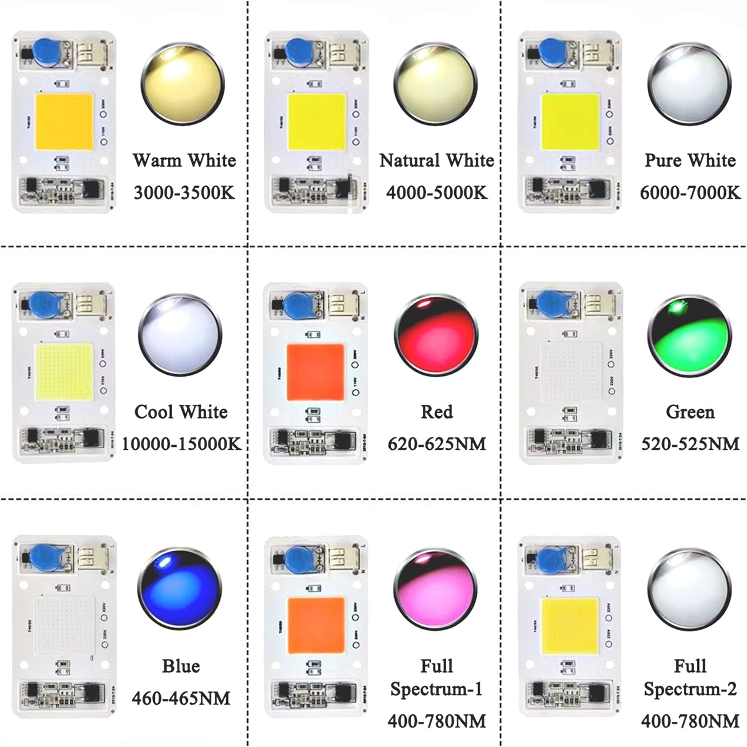 50W Driverless Solderless LED Chip Integrated Smart IC DIY (Natural White 4000-5000K)