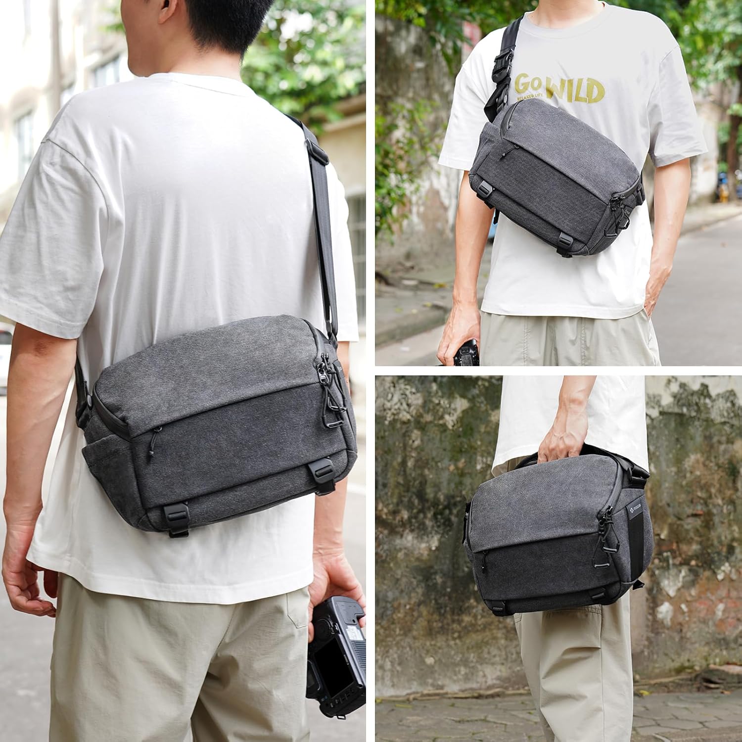 TULLIO Camera Bag Crossbody, 6L Waterproof Sling Bag Cute for Photogarapher with Padded Shoulder Strap for DSLR SLR Mirrorless Cameras - Image 6