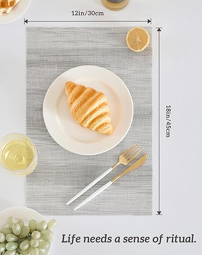 Miniatura 382 de Leetaltree - Manteles individuales, resistentes al calor, antideslizantes, para mesa de comedor, lavables, duraderos, tejido de PVC
