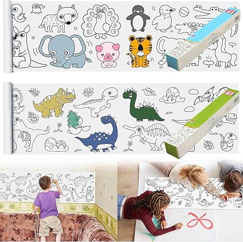 Miniatura 8 de Rollo de dibujo para niños, rollo de papel para colorear 2023 para niños, rollo de papel de dibujo de pintura de 120 x 11.8 pulgadas, rollo de papel