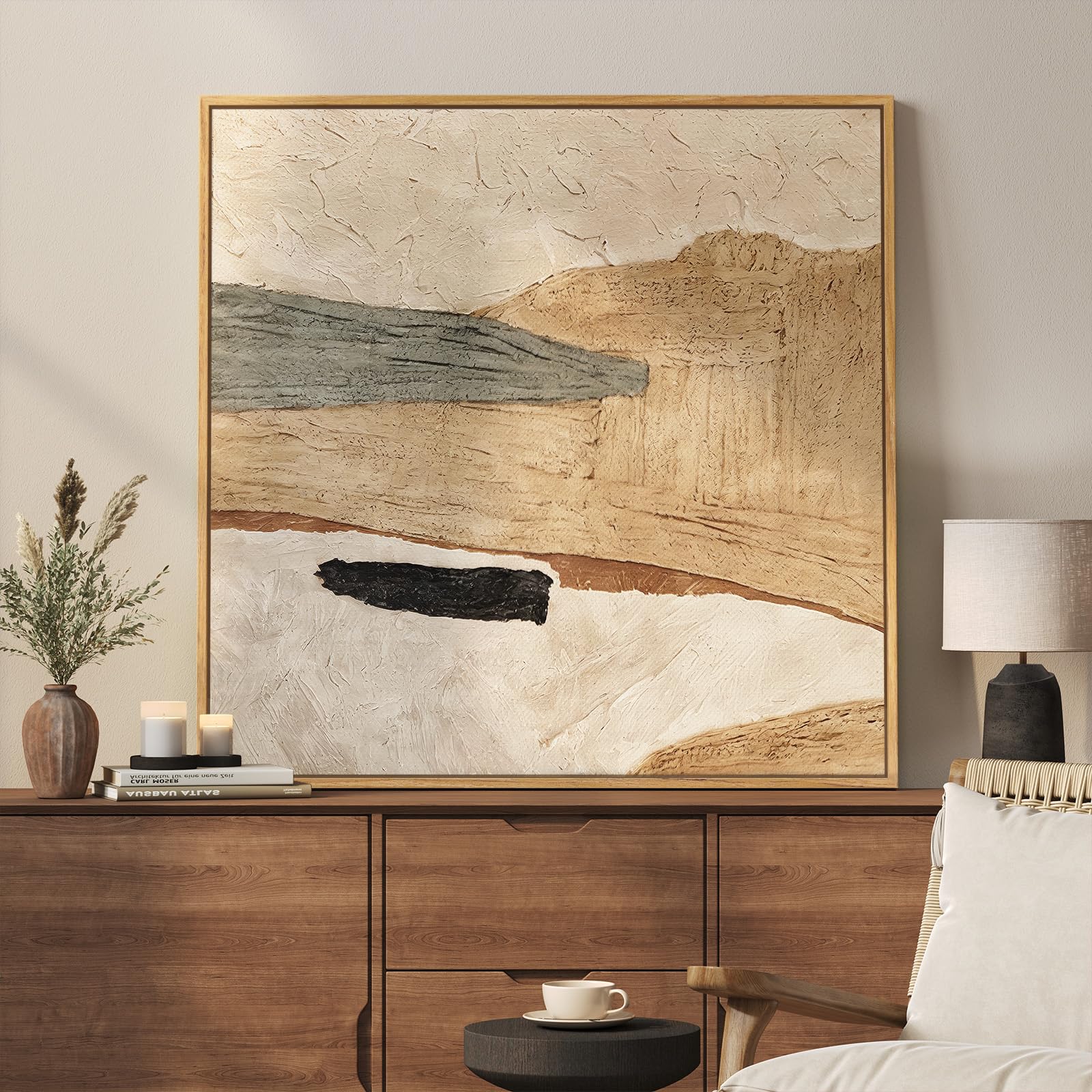Neutral Organic Abstract Earth Tone Canvas