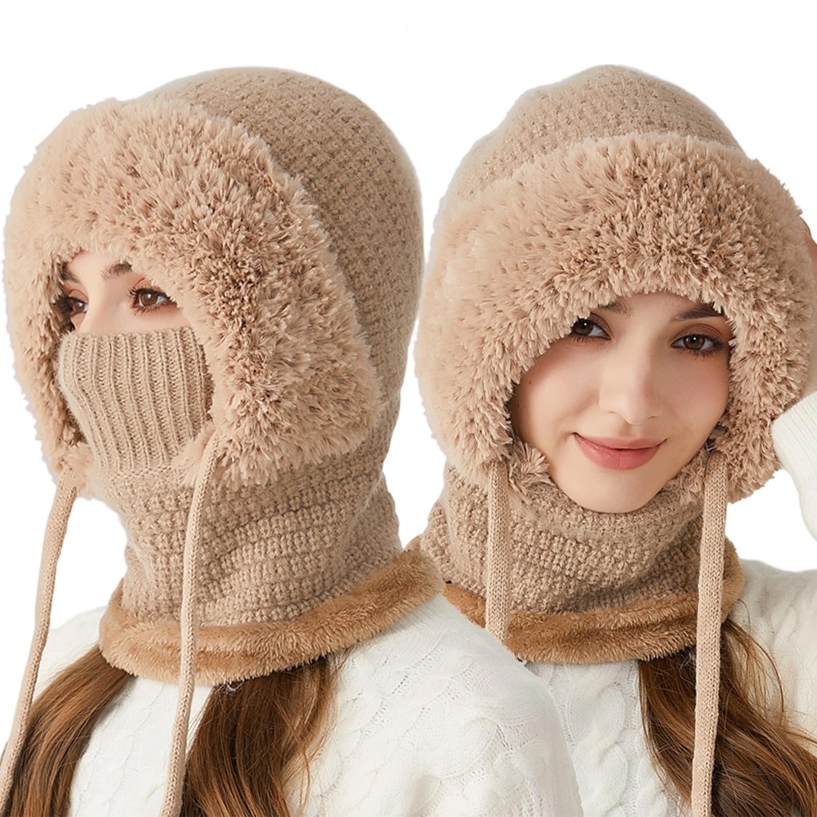 Chapeau écharpe chaud et coupe-vent pour les trajets quotidiens et le ski en hiver