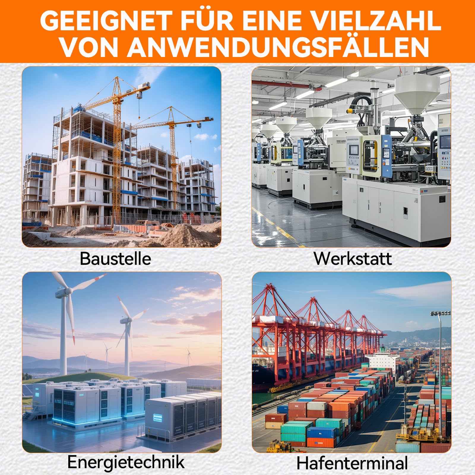 Warmfay CEE Verlängerungskabel 2m, 400V 16A Starkstromkabel Gummi, 5x2,5mm² Starkstromkabel CEE Verlängerung IP44 Außenbereich Baustelle Werkstatt Industrie