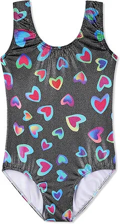 HOZIY Gymnastics Leotards for Girls Toddlers Kids Sleeveless Tumbling Outfits for Dance Print