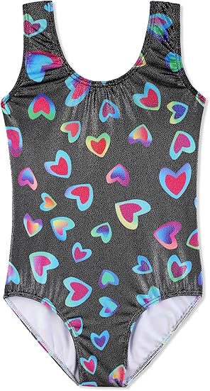 HOZIY Gymnastics Leotards for Girls Toddlers Kids Sleeveless Tumbling Outfits for Dance Print