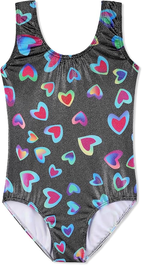 HOZIY Gymnastics Leotards for Girls Toddlers Kids Sleeveless Tumbling Outfits for Dance Print