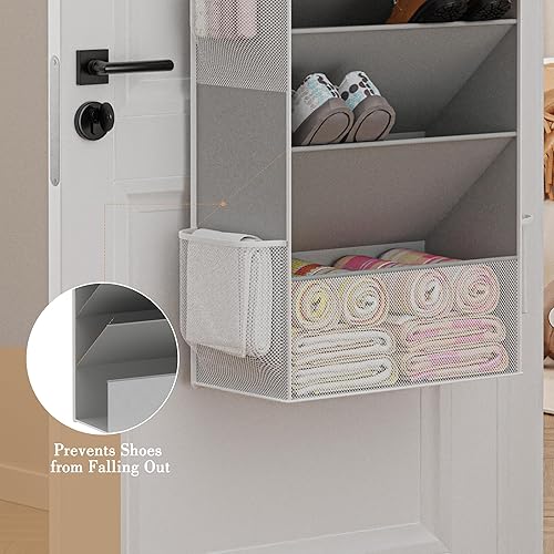 Miniatura 6 de Criusia Organizador de zapatos, organizador de zapatos sobre la puerta, almacenamiento de zapatos colgante con grandes bolsillos profundos, se