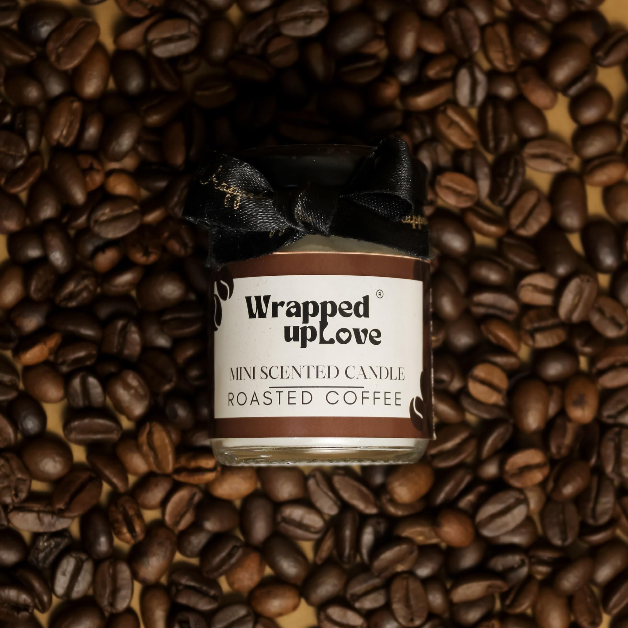 Wrapped up Love Scented Candles - Roasted Coffee mini Scented Candle (15+ Hours Burn time, Coffee Scented, Scented Candles for Home)-image-4