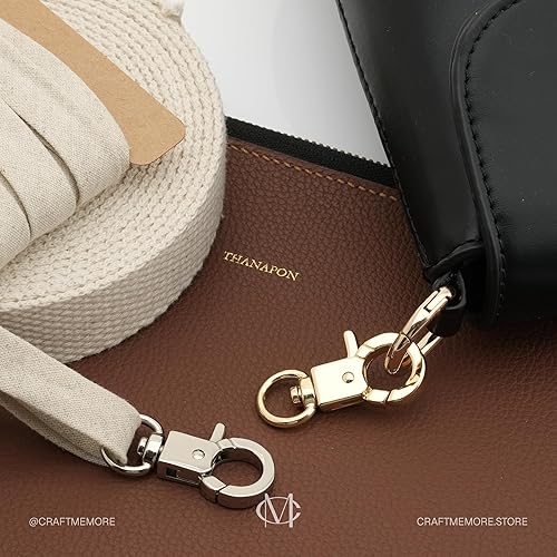 Miniatura 5 de CRAFTMEMORE Gatillo langosta Garra Broche Clip giratorio Gancho Snap Forma Círculo 4pcs VT366 (Oro)