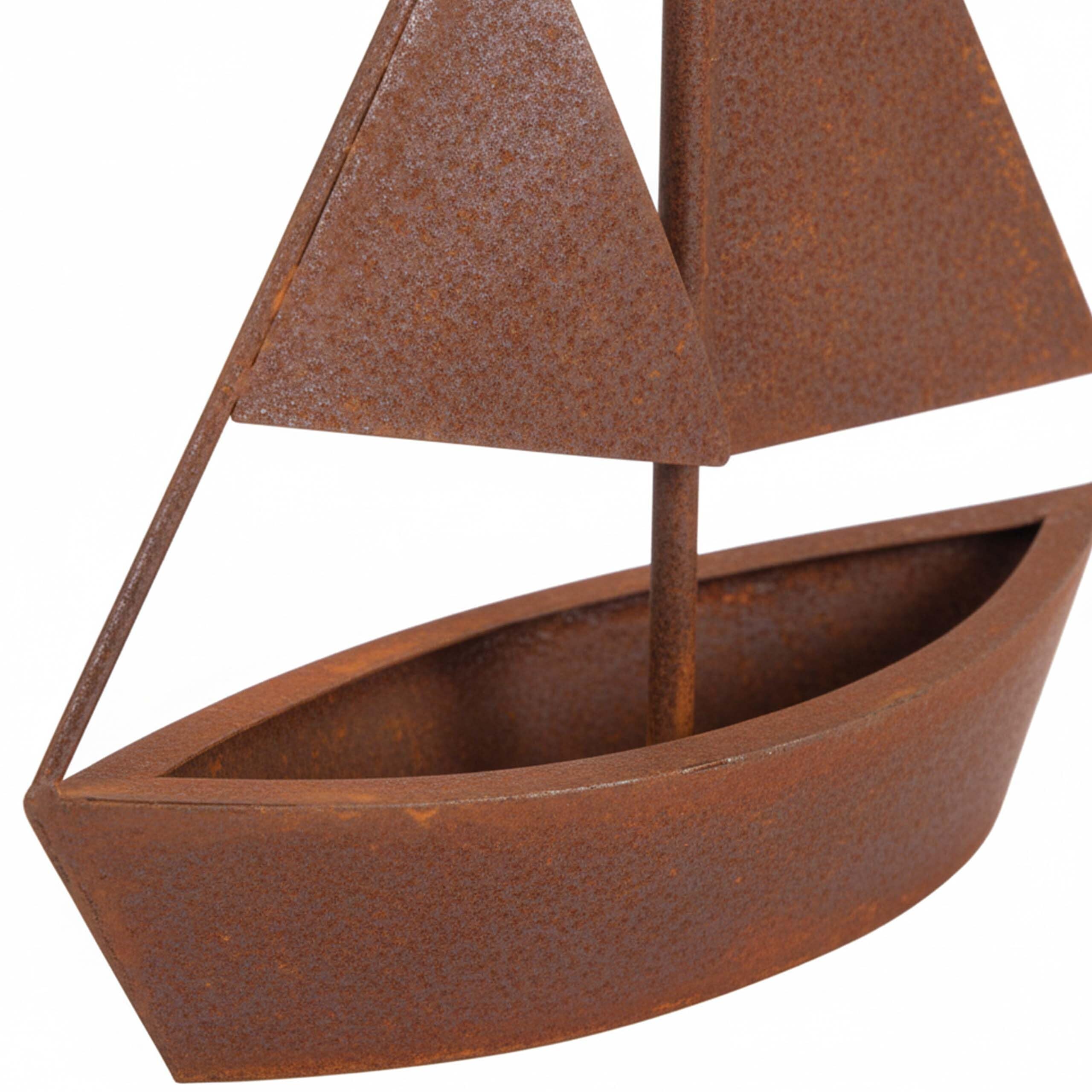 Relaxdays Gartendeko Rost, Metall, HxBxT: 43 x 34,5 x 10 cm, braun