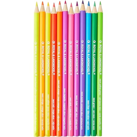 ROYAL BRUSH Neon Colored Pencils-12/Pkg, 12 Count (Pack of 1)
