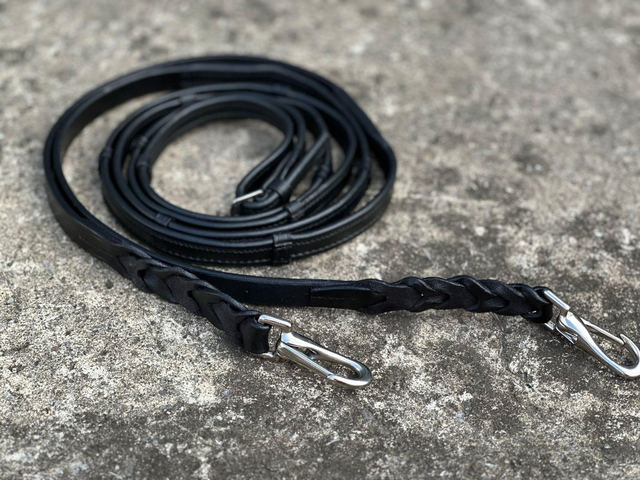 Equipride Leather Reins For Working Hunter Bridle with Quick Release Snap Hooks (Cob, Brown) - Image 2