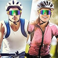 Vista 2 de FEISEDY Gafas de sol deportivas para hombres, mujeres y adolescentes - Béisbol, ciclismo, ciclismo UV400 protección B2388