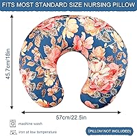 Vista 6 de TANOFAR Funda de almohada de lactancia para bebé, funda de almohada floral para niña, ultra suave, transpirable, funda elástica para almohada