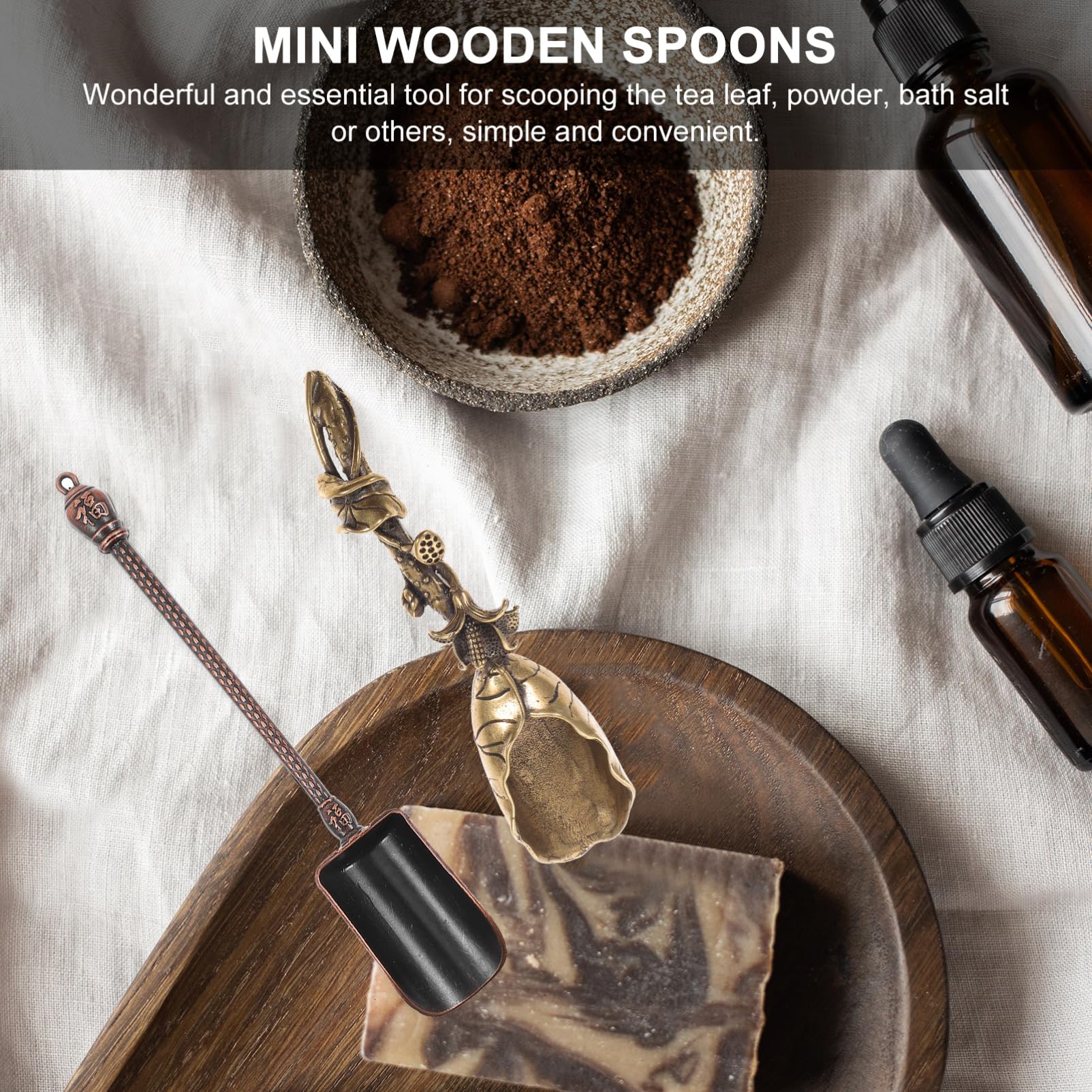 Alipis 1Pc Copper Tea Scoop Mini Lotus Spoon Elegant Tea Accessory for Home Tea House Restaurant Versatile for Tea Spices More Stylish Design