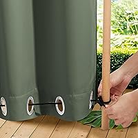 Vista 66 de NICETOWN - 2 paneles de cortinas para exteriores impermeables extra largas de 108 pulgadas para patio, a prueba de viento, ojales en la parte