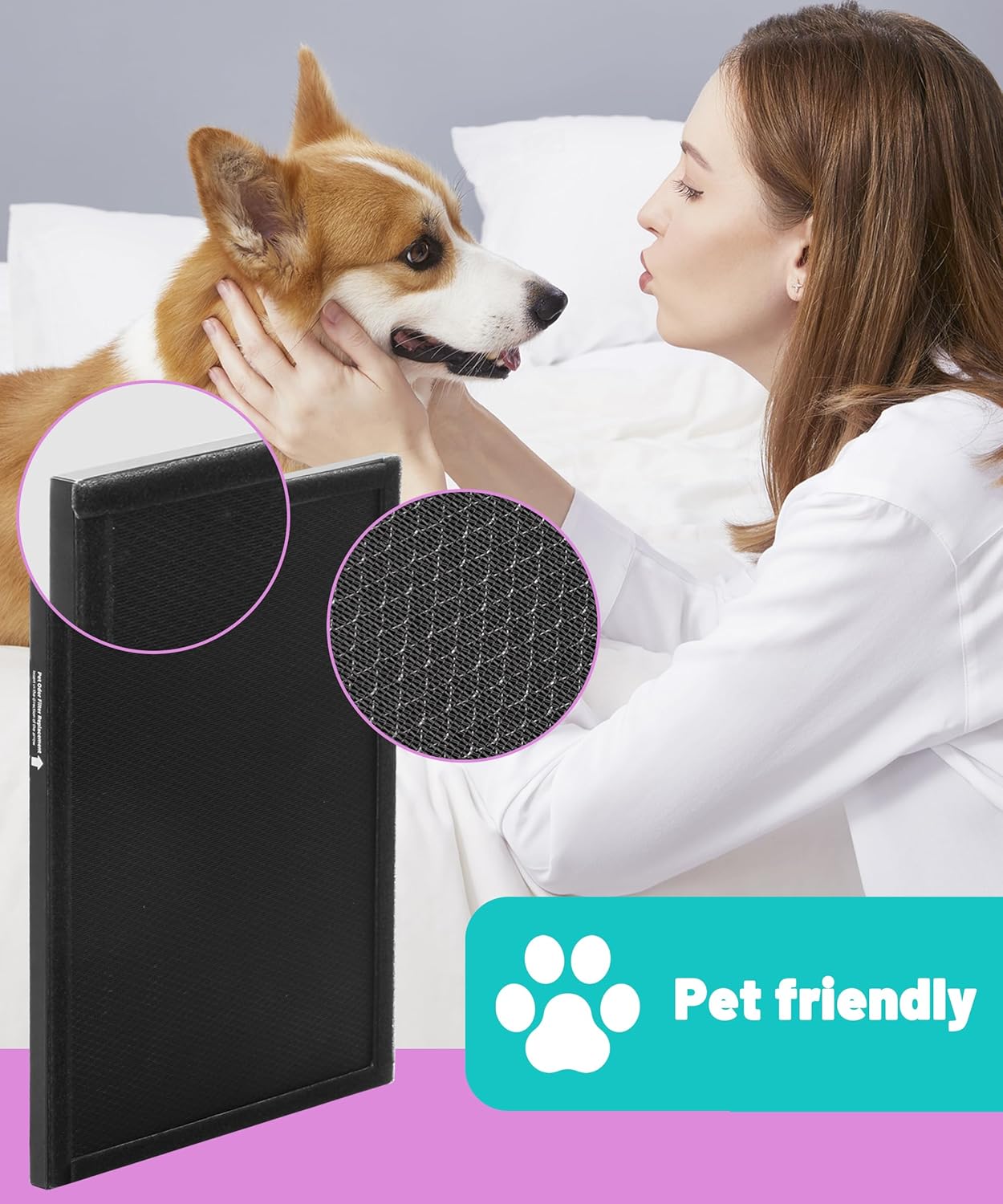 HRFSP1 Filter S Replacement Compatible with Honeywell Air Purifier Pet Odor Filter for HPA3000 PowerPlus and HPA5000 Insight Series, 2 Count - Image 7