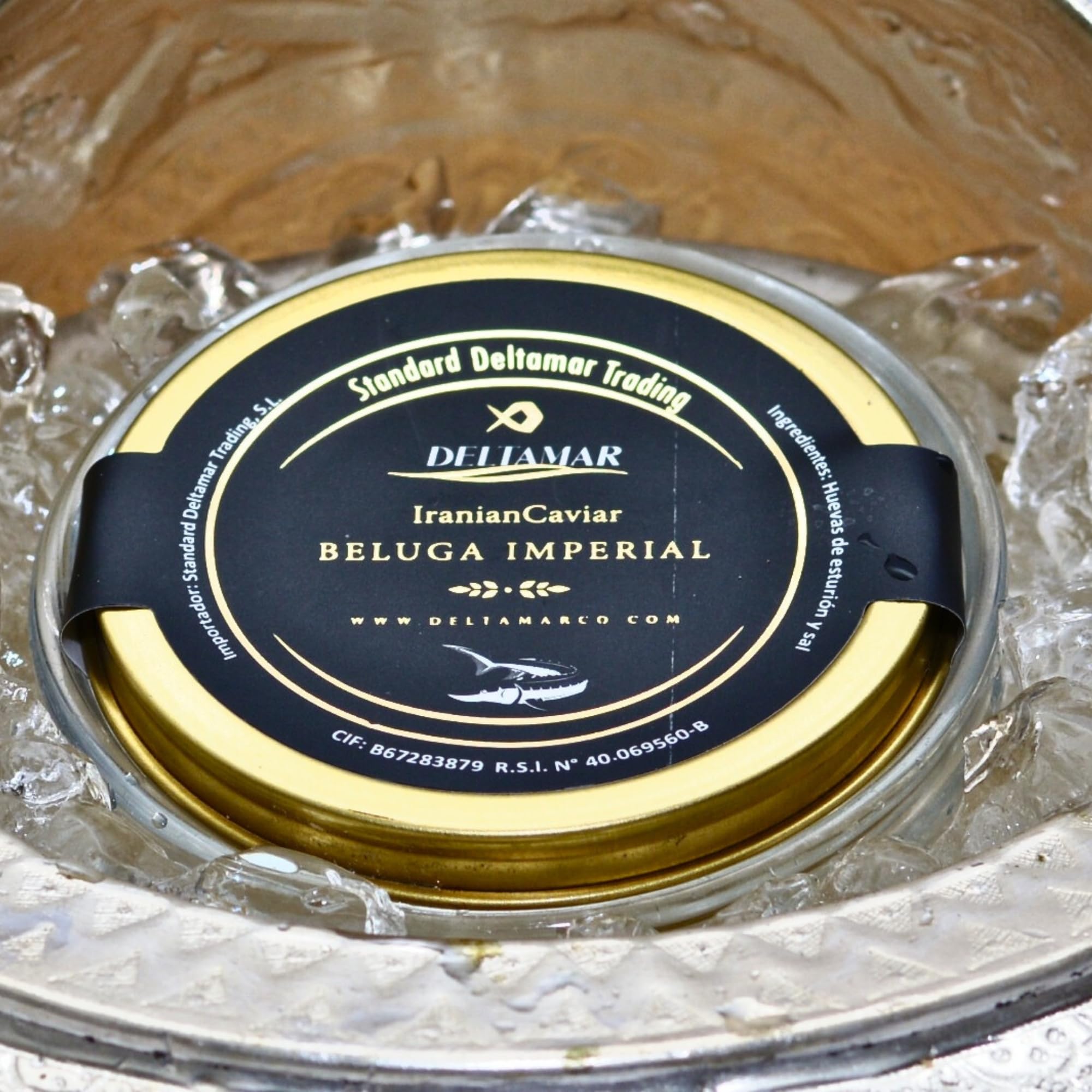 Imperial Caviar - Black Beluga Sturgeon Huso Huso Orginial Beluga Imperial Finest Caviar - Premium Quality Siberian Caviar - Authentic Deltamar CITES Certified (30 gm)