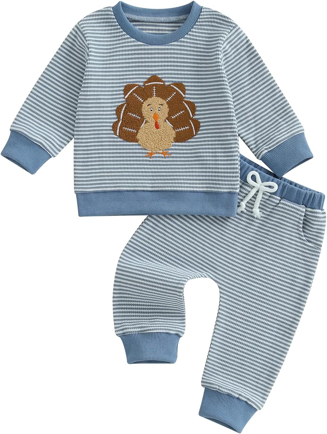 MAYUMMPY Toddler Baby Boy Girl Thanksgiving Outfit Striped Turkey Sweatshirt Pullover Pants Set Fall Winter Clothes MAYUMMPY Toddler Baby Boy Girl Thanksgiving Outfit Striped Turkey Sweatshirt Pullover Pants Set Fall Winter Clothes