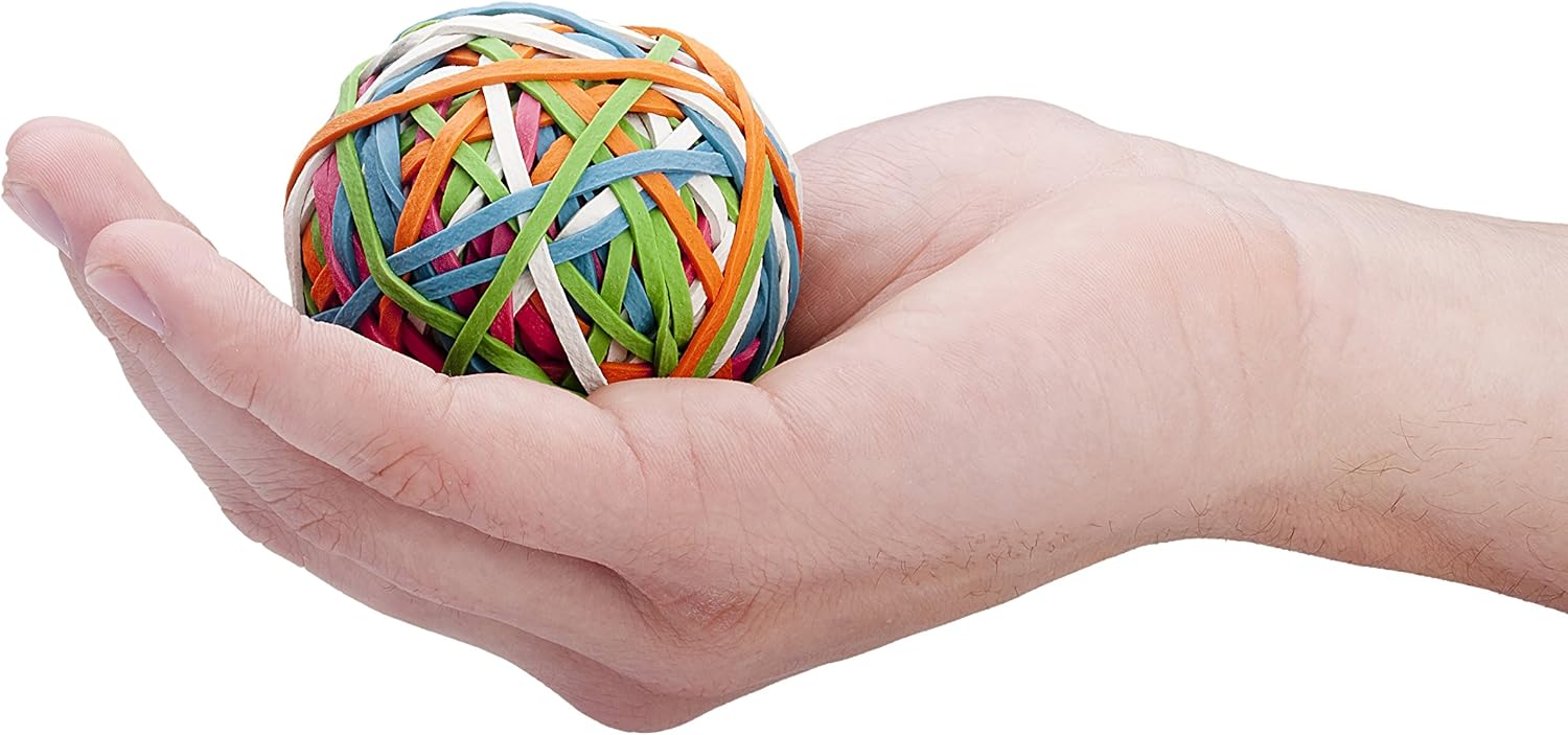 Alliance Rubber Bands, Assorted Large, Medium, Small Sizes & Thickness, Assorted Colored Elastic Bands (1 Pound)