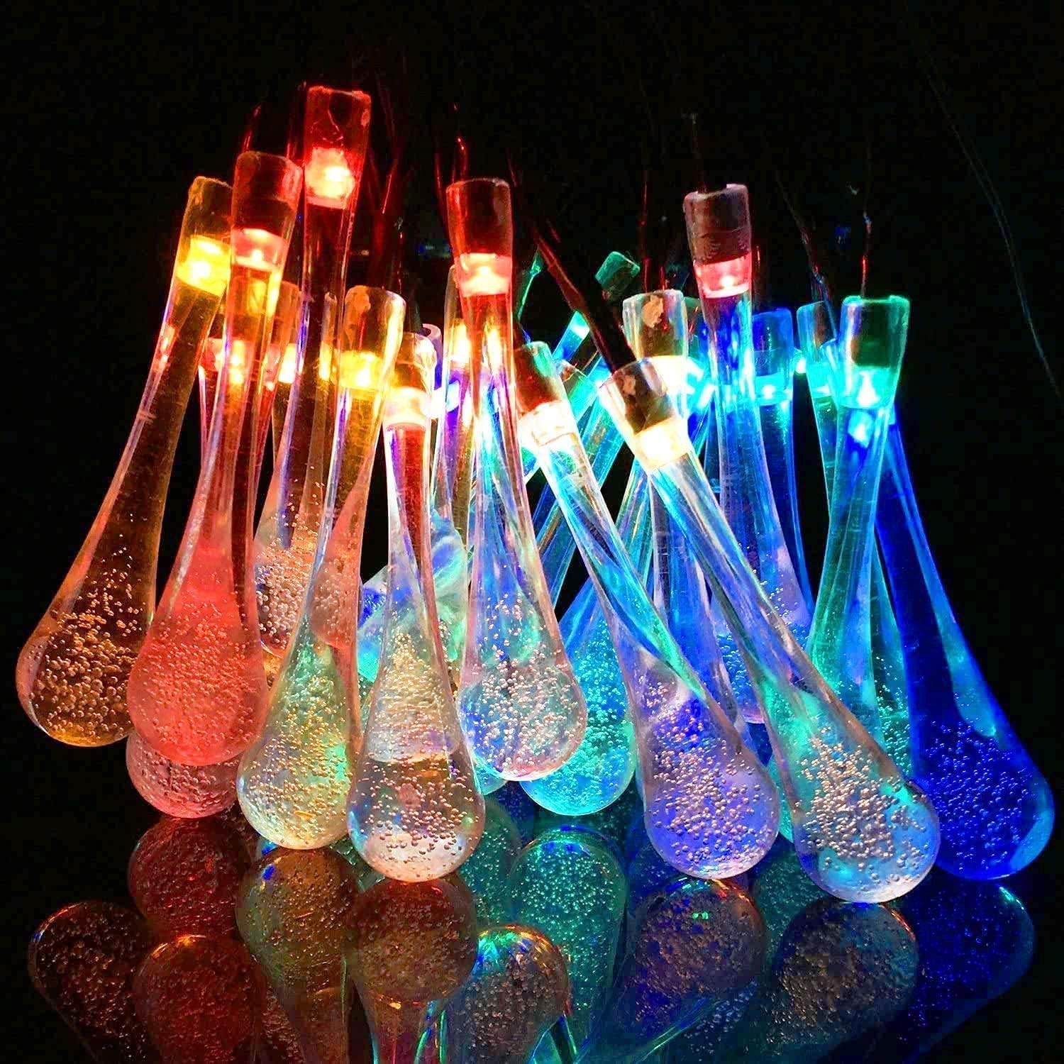 Virza trade 17 Meter 110 LED Water-Rain Drop String Lights for Diwali, Christmas, Wedding, Party and Garden Holiday Lighting(Water Drop- Multi)