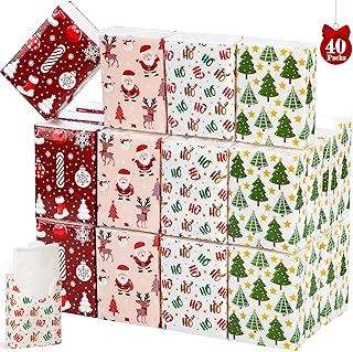 40 Pack Christmas Pocket Tissues 3 Ply Mini Travel Facial Tissues with 4 Festive Designs, Merry Christmas Individual Tissues Packs for Holiday Party Favors, Stocking Stuffers, Xmas Gifts Bulk