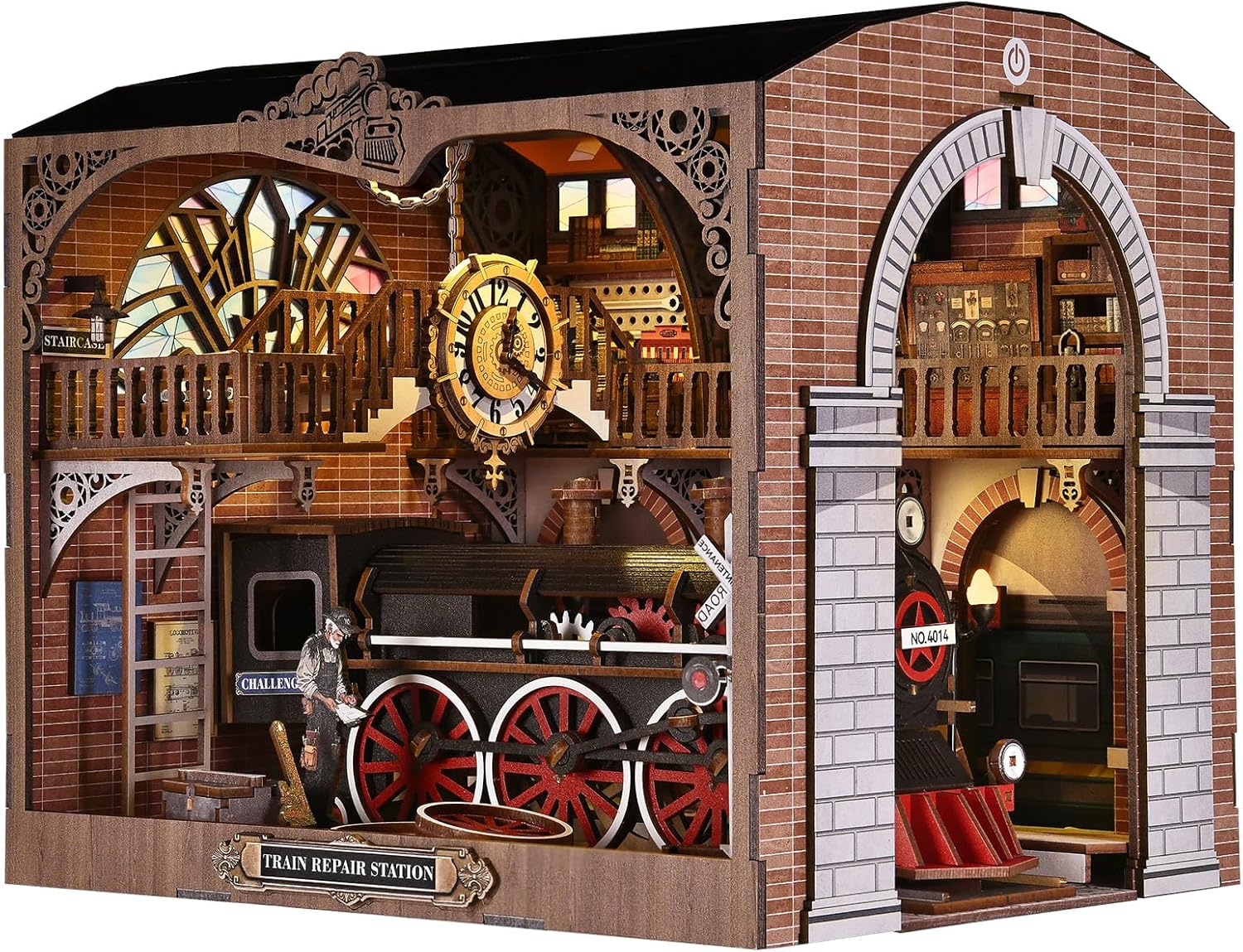 Book Nook Kit, Book Nook Kits for Adults DIY Booknook Model Build, DIY 3D Wooden Puzzle Bookend Booknook Bookshelf Insert Miniature Dollhouse Kit for Home Decoration