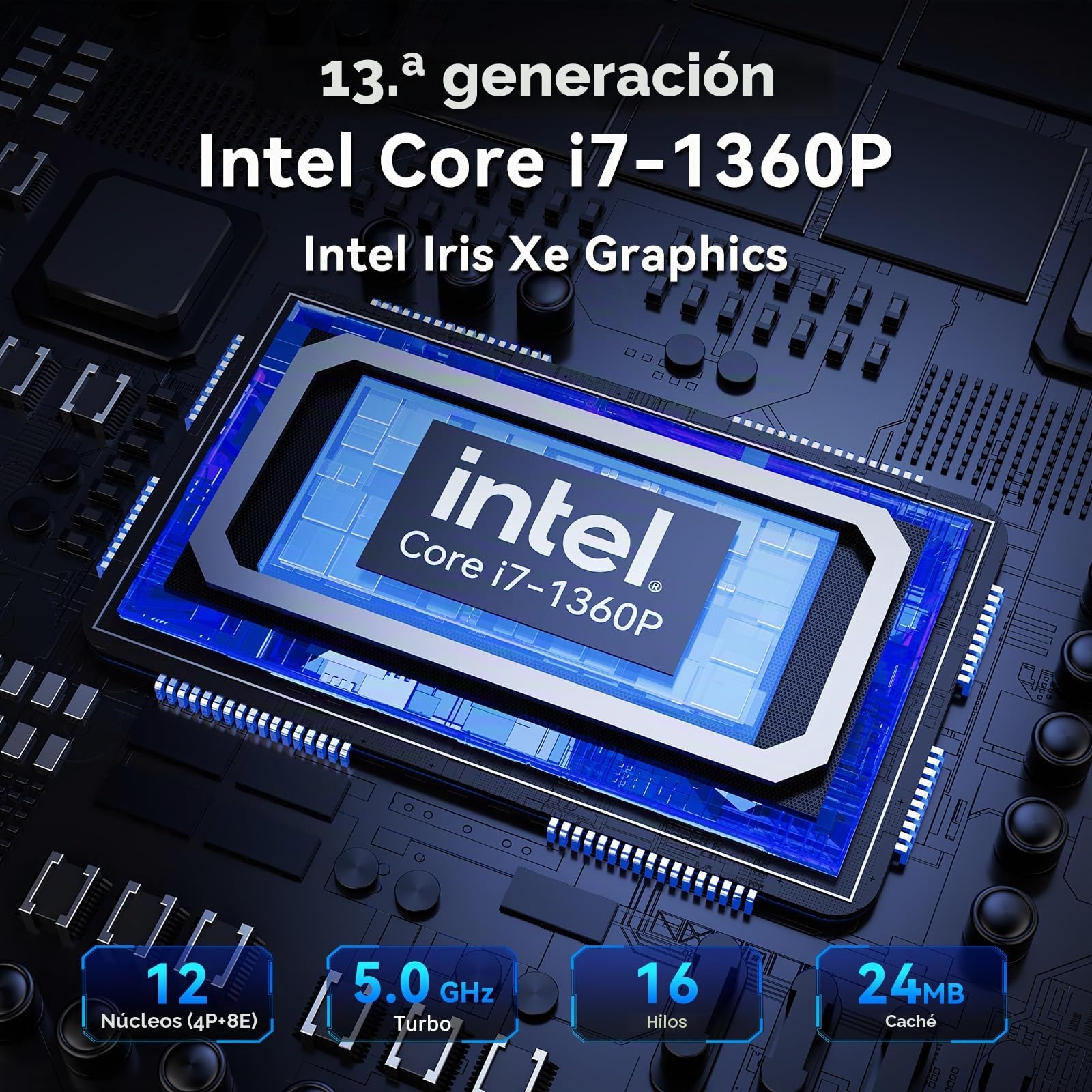 Intel NUC 13 Pro NUC13ANHi7 Arena Canyon: CPU 13.ª Gen, 32 GB RAM, SSD 1 TB, Intel Core i7-1360P, Win 11 Pro Mini PC, 8K/4K UHD, Ethernet Gigabit/WiFi-6/VESA, Empresas/oficinas/hogares.