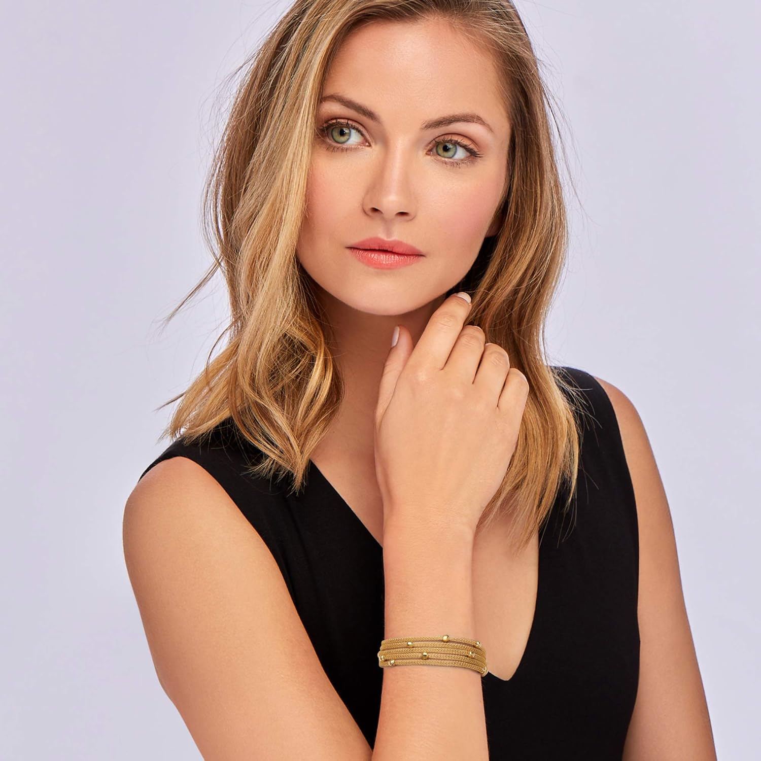 Ross-Simons Italian 18kt Gold Over Sterling Multi-Strand Mesh Bracelet. 8 inches: Clothing, Shoes & Jewelry