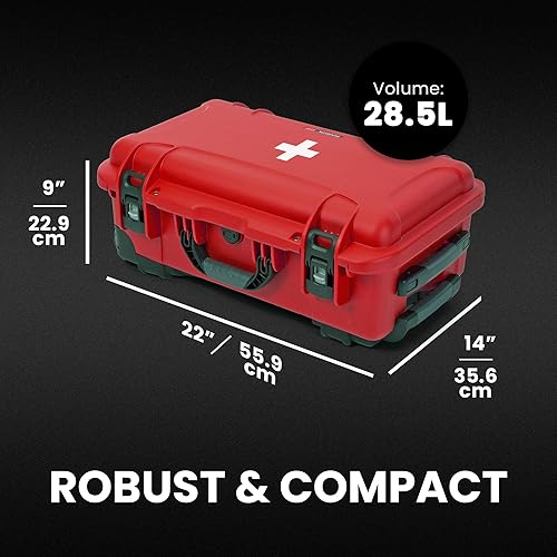 Miniatura 5 de NANUK Caja de primeros auxilios impermeable con ruedas 935 vacía, duradera, estuche organizador de primeros auxilios médicos, clasificación IP67, a