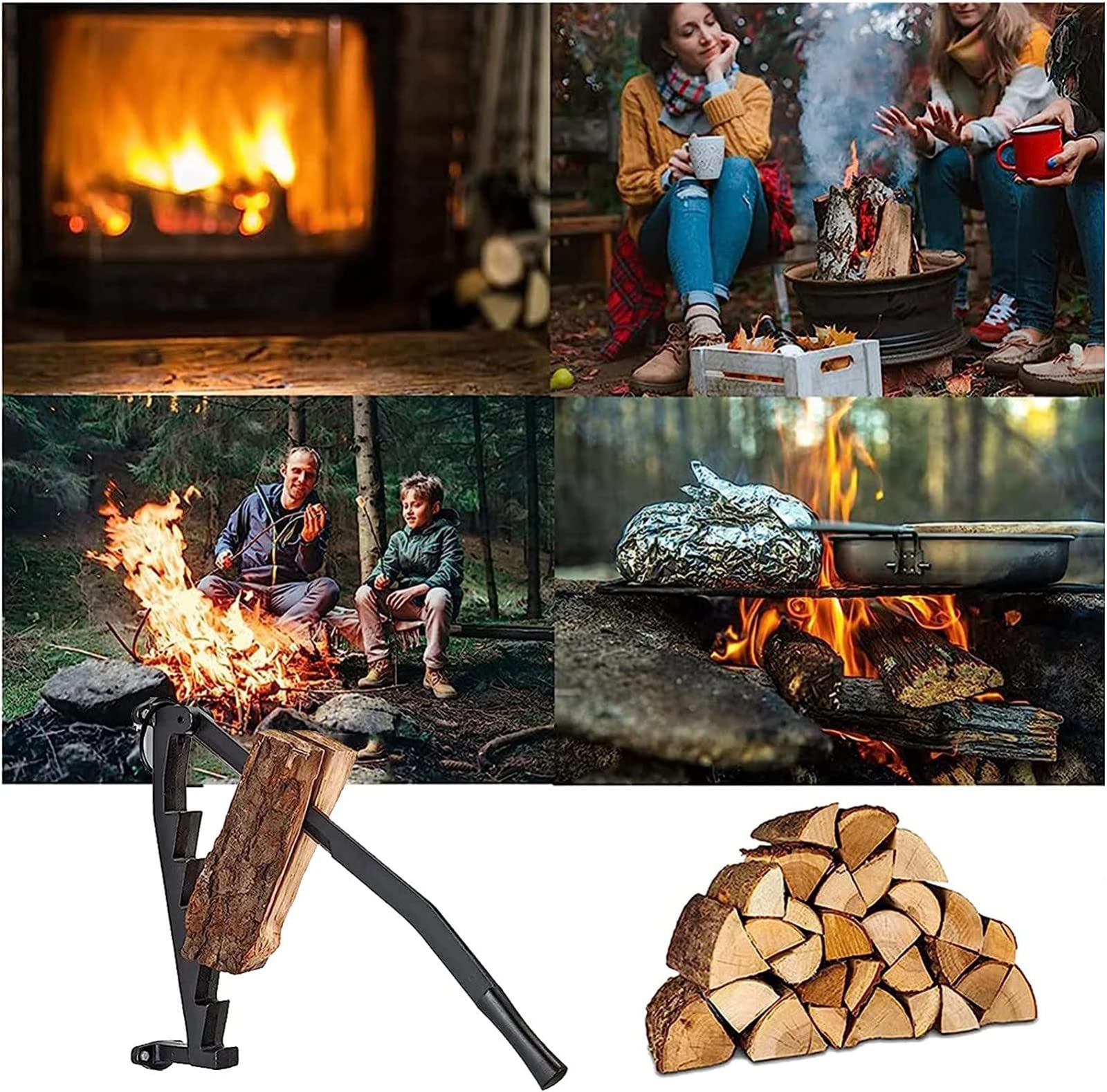 Fendeuse De Bois Manuelle, Fixation Murale, Fendeuse De Bûches Manuelle, Fendeuse De Bois De Chauffage Portable, pour La Maison Et Le Camping en Plein Air 60 Cm / 23,6 Pouces