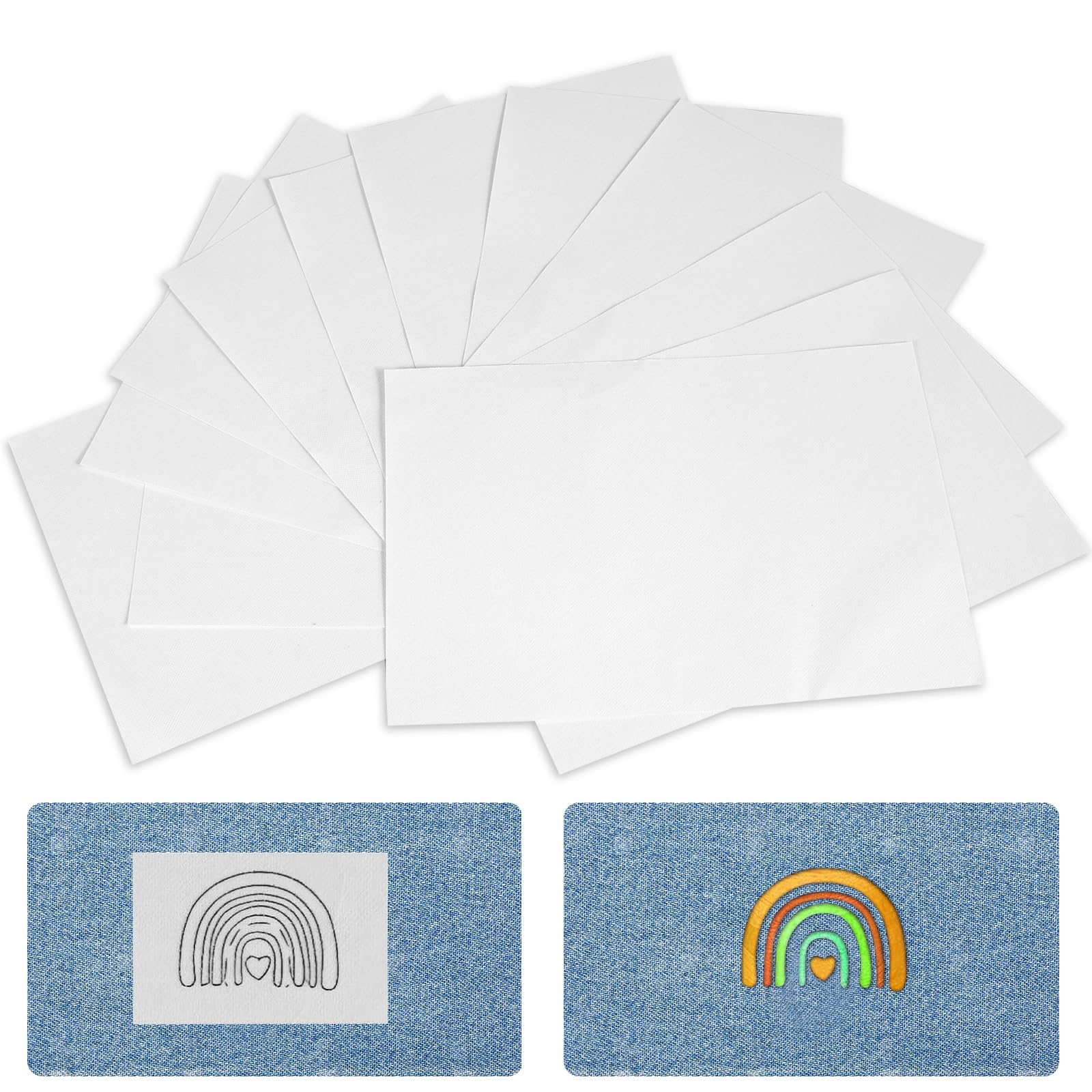 US 12Pcs Sticky Water Soluble Embroidery Stabilizer Printable Embroidery Backing Stabilizer Self-Adhesive Water Soluble Stabilizer Wash Away Embroidery Stabilizers for Embroidery Clothes 8.26x11.7in