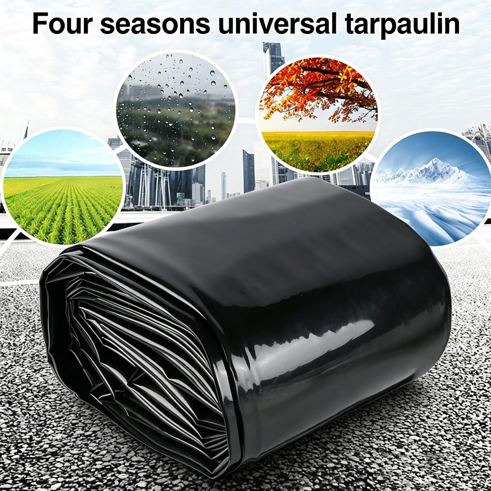 Teichfolie – Outdoor-Gartenteichfolie – für Koi-Teiche, Wasser, Garten, Aquakultur, Schwimmbad, schwarz, Faltbare HDPE-Teichfolienmatte, einfaches Schneiden(4x5m)