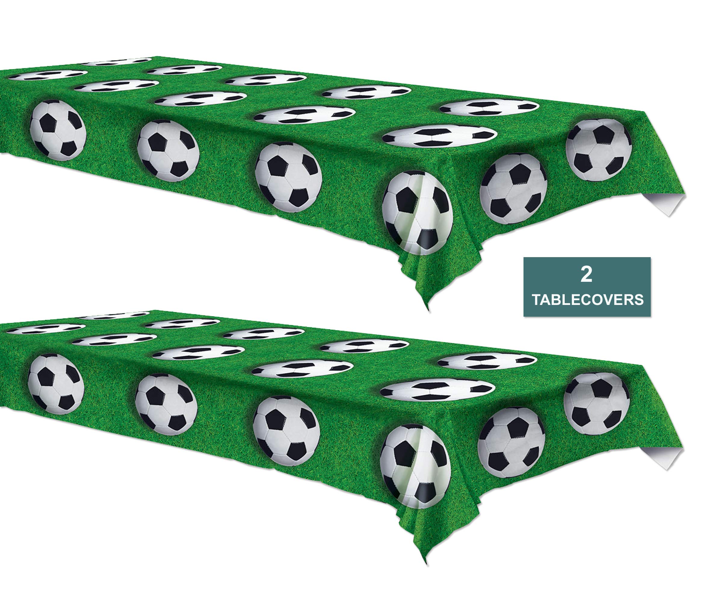 HOME & HOOPLA Soccer Ball Party Table Covers, 54
