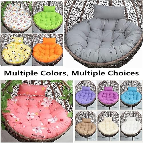 Miniatura 6 de Cojín para silla de huevo solamente, reemplazo de cojín de asiento para silla de columpio colgante al aire libre, cojín grande grueso e hamaca con