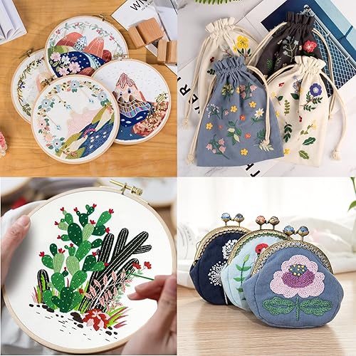 Miniatura 8 de Tela de lino para bordar, tela para acolchar, accesorios para manualidades, tela cuadrada para bordar, 20 x 62 pulgadas (rosa)