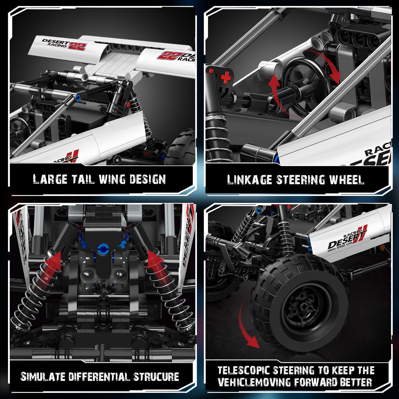 Mould King 18001 - Briques de Construction contrôlées par Application avec télécommande - Modèle avec 3 Moteurs - Voiture Tout-Terrain Technique Tout-Terrain - Véhicule d'escalade réaliste - Cadeau